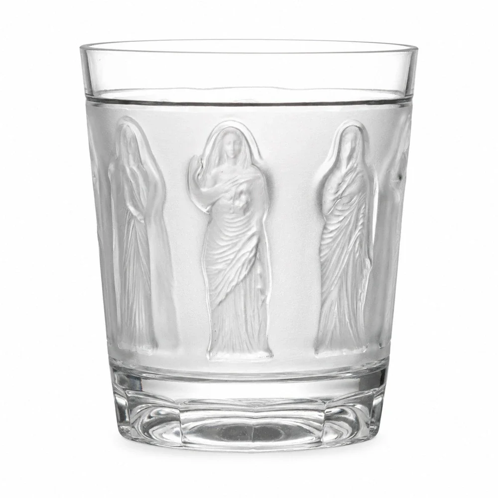 Set of 4 Vintage Lalique Femmes Antiques France Crystal Whiskey Tumblers Signed